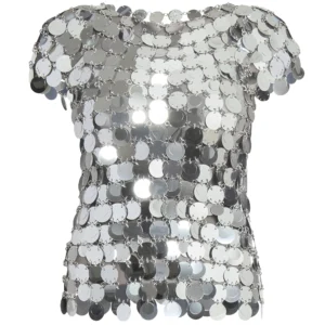 rabanne – metallic pailette top