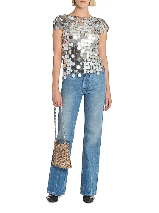 rabanne – metallic pailette top rabanne – metallic pailette top
