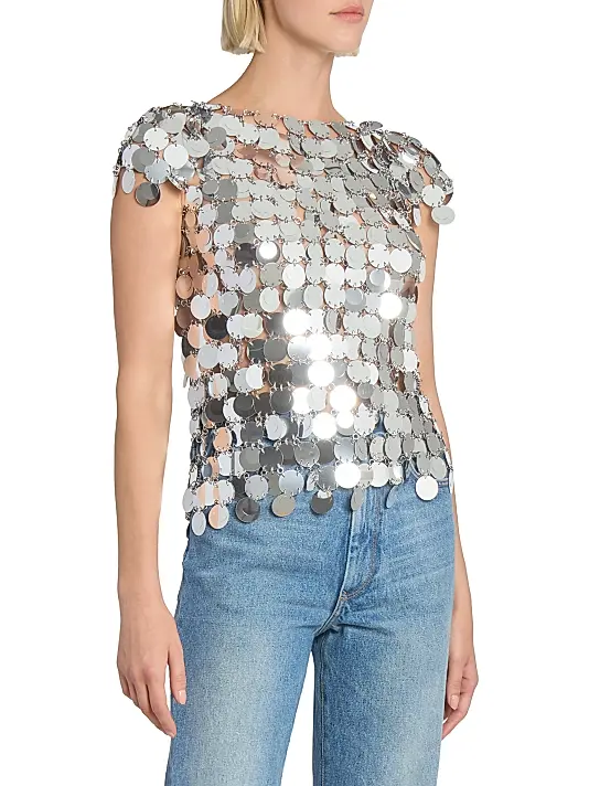 rabanne – metallic pailette top rabanne – metallic pailette top
