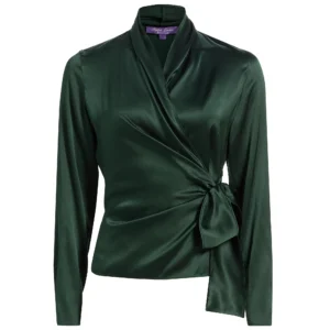 ralph lauren collection – shea silk charmeuse wrap blouse