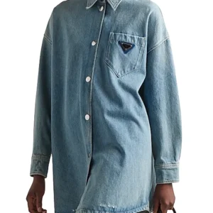 prada oversized denim shirt