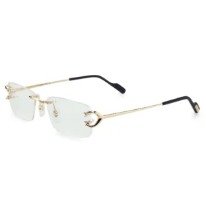 cartier – signature c rimless 24k gold plated eyeglasses