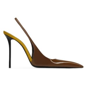 saint laurent – amalia slingback pumps in patent leathe