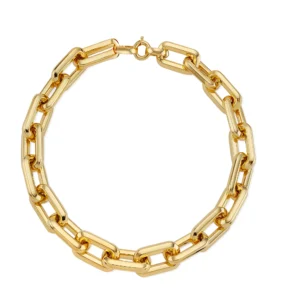 saks fifth avenue collection – 14k yellow gold rectangular link chain necklace (17.75")