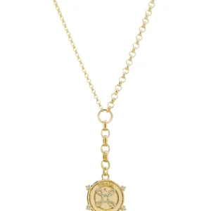 foundrae – true love amate 18k yellow gold & 0.33 tcw diamond chain necklace