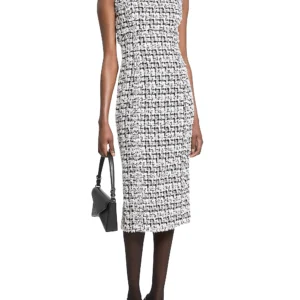 holiday glamour: black sequin long sleeve party midi dress