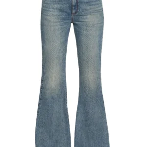 the '70s revival' high rise extreme flare denim jeans